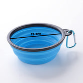 Kuber Industries Dog Food Bowl|Portable & Collapsible Cat & Dog Bowl|Reusable,Durable,Travel-Friendly|Easy to Store Pet Bowls|LS198BL|Blue